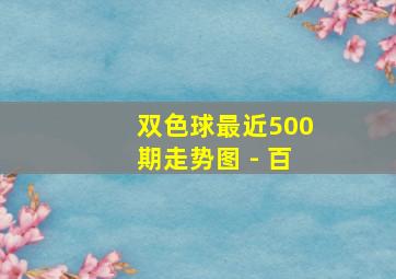 双色球最近500期走势图 - 百